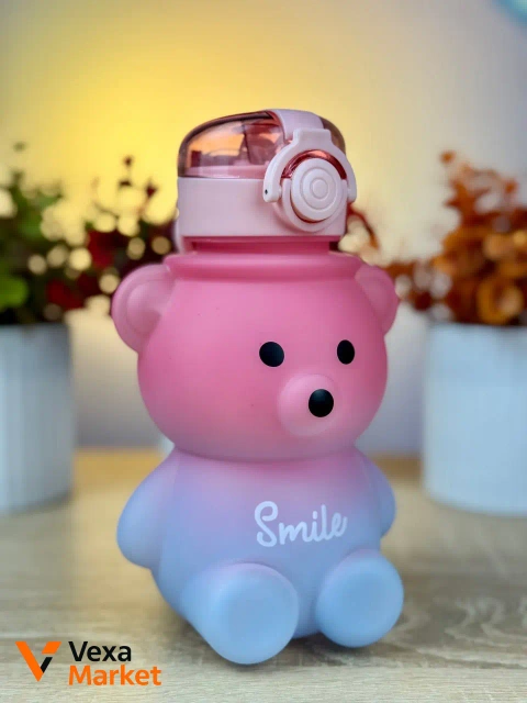 Бутылка для воды детская "Smile" 700 мл с трубочкой и ремешком