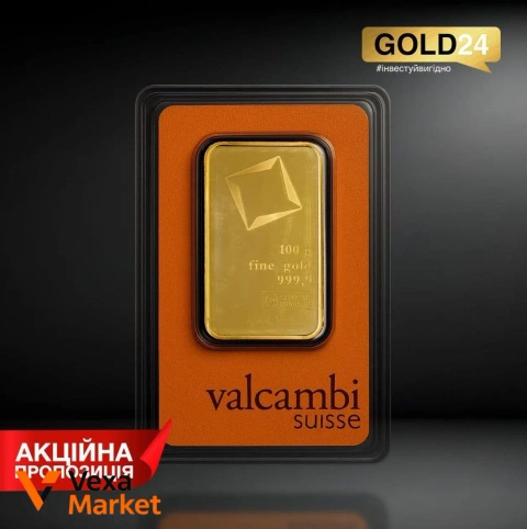 Valcambi Suisse 100г 999.9 fine gold