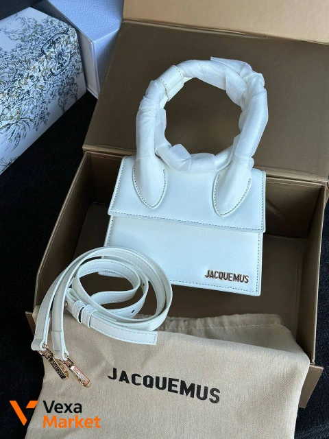 Jacquemus Le Chiquito Noeud Bag White Шкіра