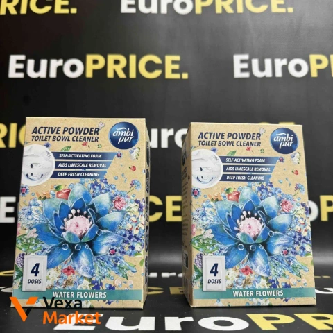 Ambi Pur Active Powder Toilet Bowl Cleaner Water Flowers 4 дози