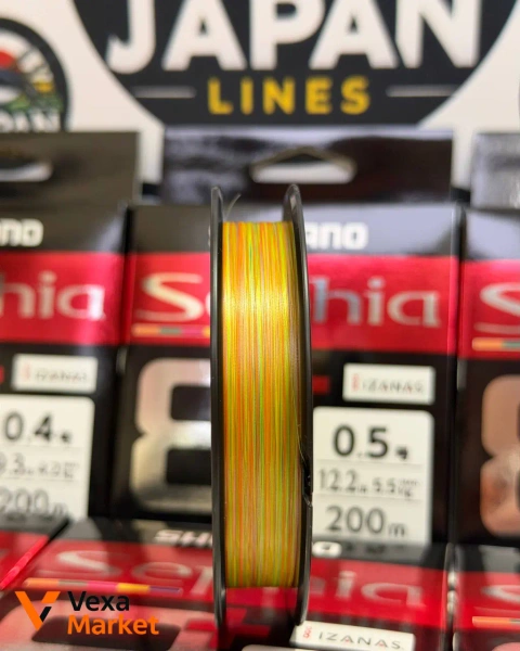 Шнур Shimano Sephia 8+ 200m #0.4/0.5/0.6