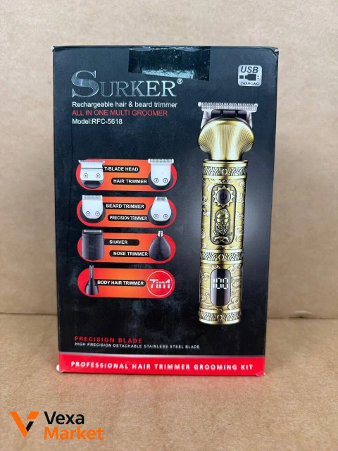 Surker RFC-5618, професійний набір для стрижки 7-в-1 з металевим корпусом
