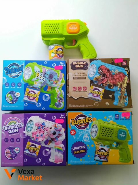 Дитячий пістолет для мильних бульбашок Bubble Gun з підсвіткою