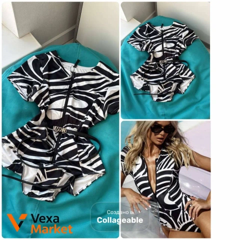 Купальник Moschino в зебру, размер 16 (XL)