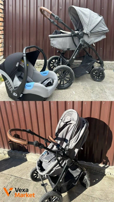 Коляска 3 в 1 Kinderkraft з автокріслом, люлькою та прогулянковим блоком