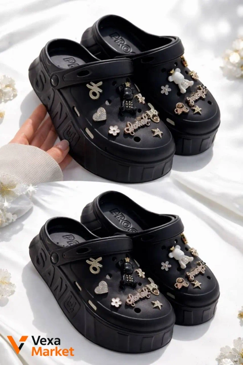 Женские крокси черные размеры 36-40