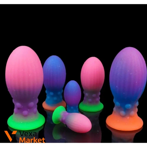 Анальна силіконова пробка Glow-in-the-Dark 90*38 мм