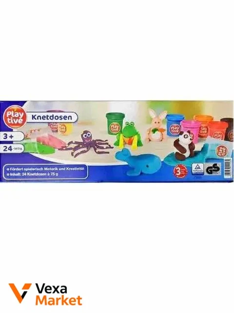 Пластилін PlayTive "Knetdosen" 24 відерця по 75 г