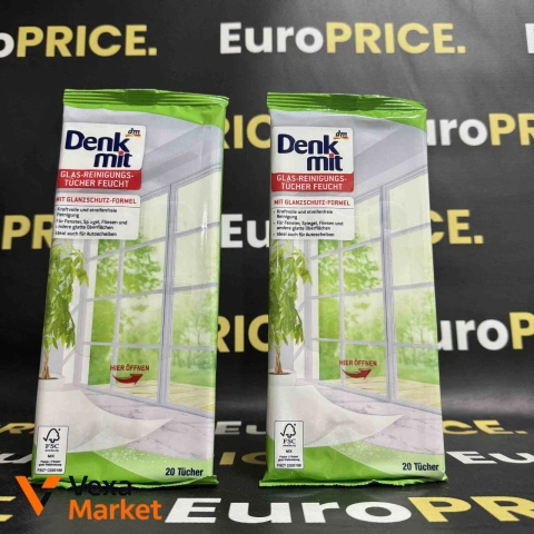 Серветки для миття вікон та дзеркал Denk Mit (20 шт.)