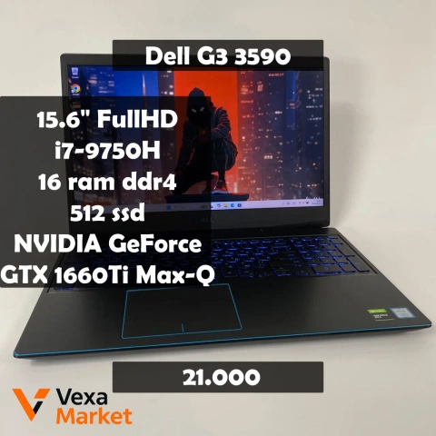 Ігровий ноутбук Dell G3 3590 Intel Core i7-9750H, 16GB RAM, 512GB SSD, GTX 1660 Ti Max-Q