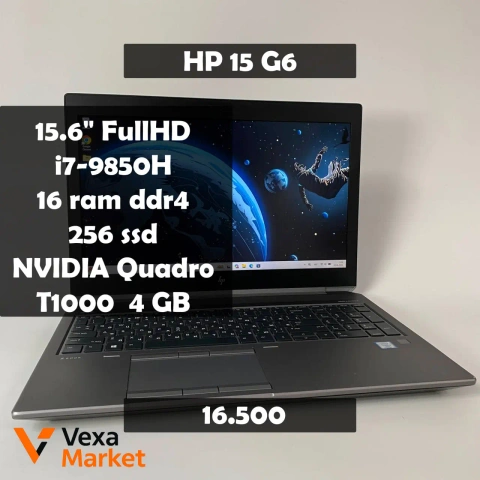 Ноутбук HP zBook 15 G6 Intel Core i7-9850H, 16GB RAM, 256GB SSD, NVIDIA Quadro T1000 4GB
