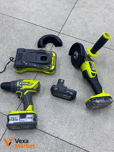 Набір акумуляторних інструментів Ryobi: шліфмашина та дриль