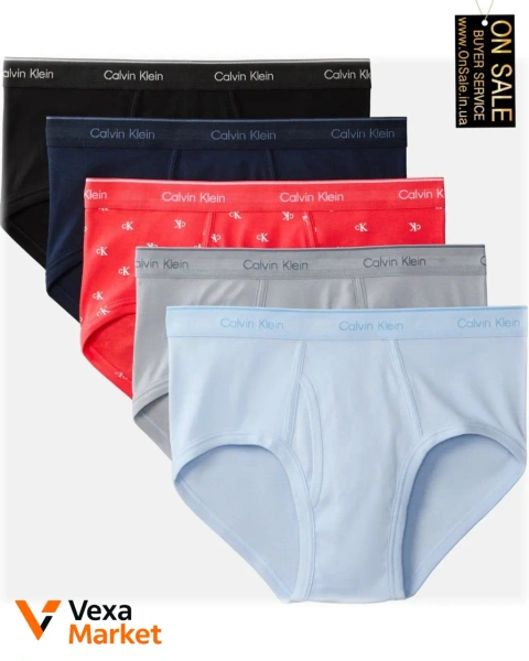 Чоловічі труси Calvin Klein брифы набір 5 шт. 100% бавовна