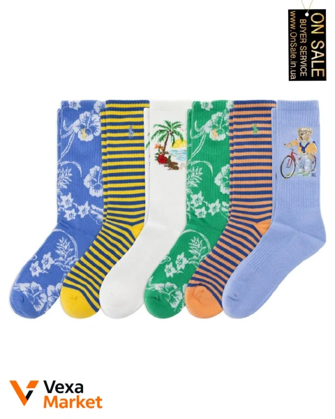 Чоловічі шкарпетки Polo Ralph Lauren набір 6 пар