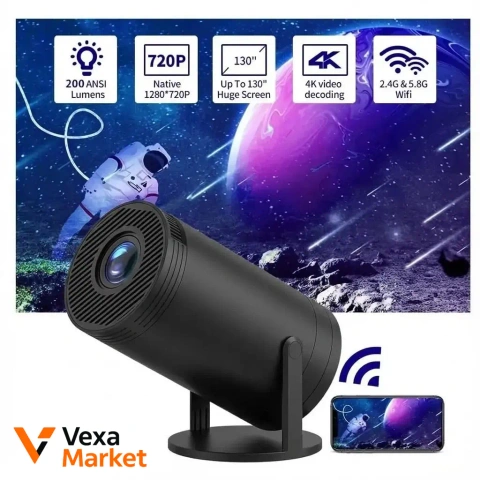 Портативний 4K UHD міні-проектор Magcubic HY300 Чорний Android 12 Wi-Fi Bluetooth