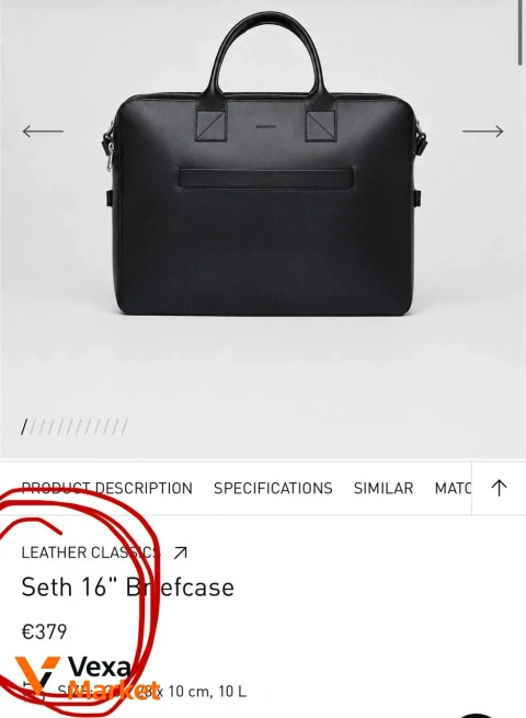 Sandqvist Seth 16” Briefcase натуральна шкіра
