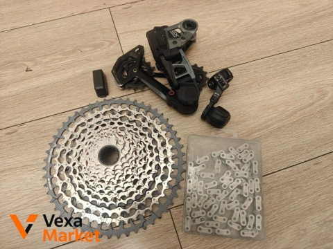 Трансмісія Sram GX T-Type на 12 швидкостей (перемикач, манетка, касета, ланцюг)