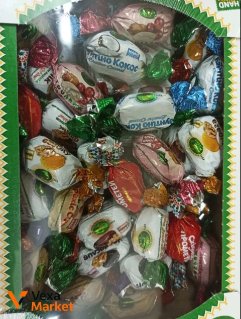 Цукерки асорті в шоколаді (курага, чорнослив, кокос, вишня, грильяж, Прометей) 1кг