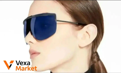 Сонцезахисні окуляри MAX MARA 💙MM0050 90X💙 срібна оправа, темно-сині лінзи