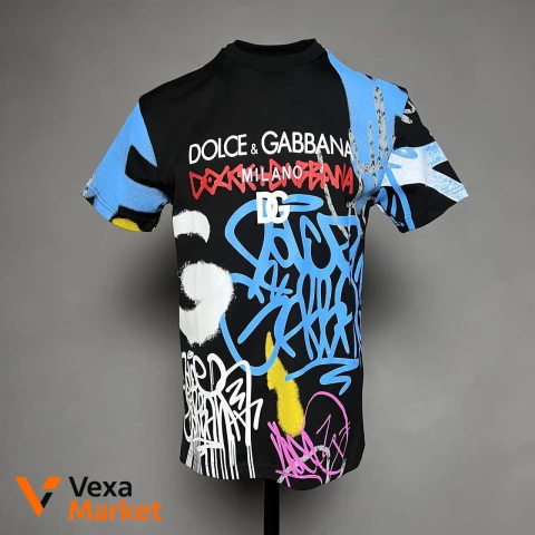 Dolce & Gabbana футболка чоловіча чорна з принтом