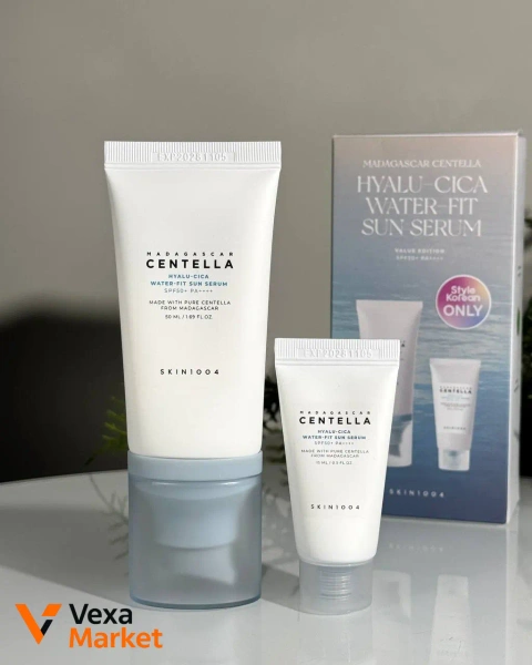 Набір сонцезахисних сироваток SKIN1004 Madagascar Centella Hyalu-Cica Water Fit Sun Serum SPF50 50 ml + 15 ml