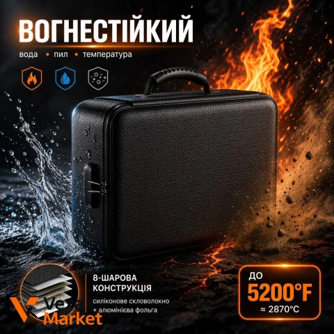 Вогнестійкий органайзер для документів та цінностей з кодовим замком