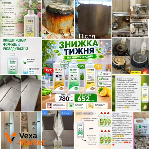 Набір для прибирання FADA: Антижир, Посуд, Поверхня