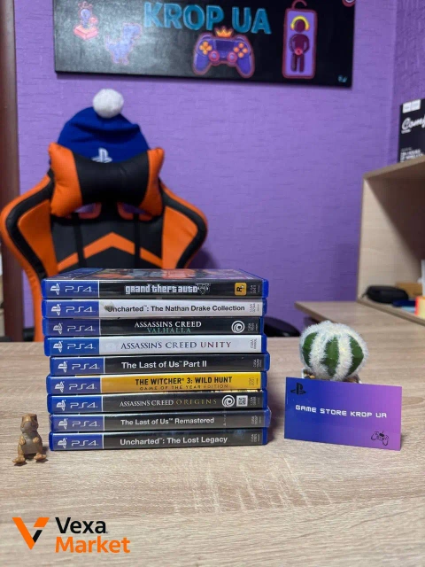 Игры для PlayStation 4: Grand Theft Auto V, Uncharted, Assassin's Creed, The Last of Us, The Witcher 3