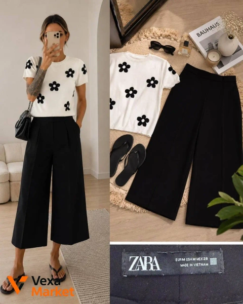 Набір Zara: кофтинка з квітковим принтом та кюлоти