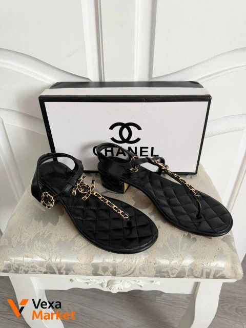 Босоніжки Chanel чорні 37 розмір (24 см)