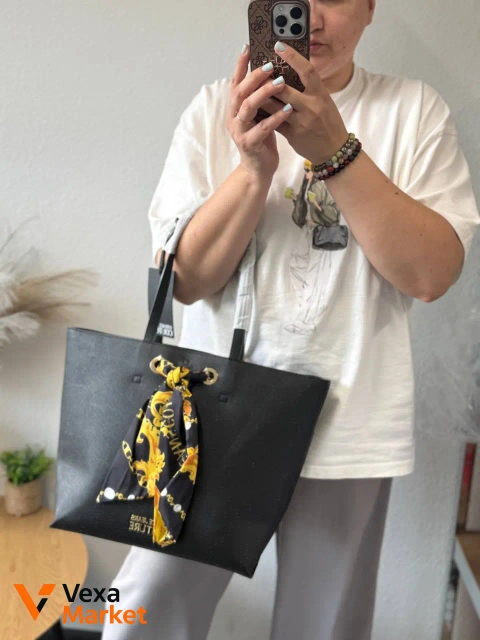 Сумка Versace Jeans Couture чорна з хустинкою