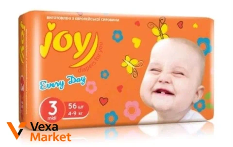 Памперси Joy розмір 3 midi 56 шт.