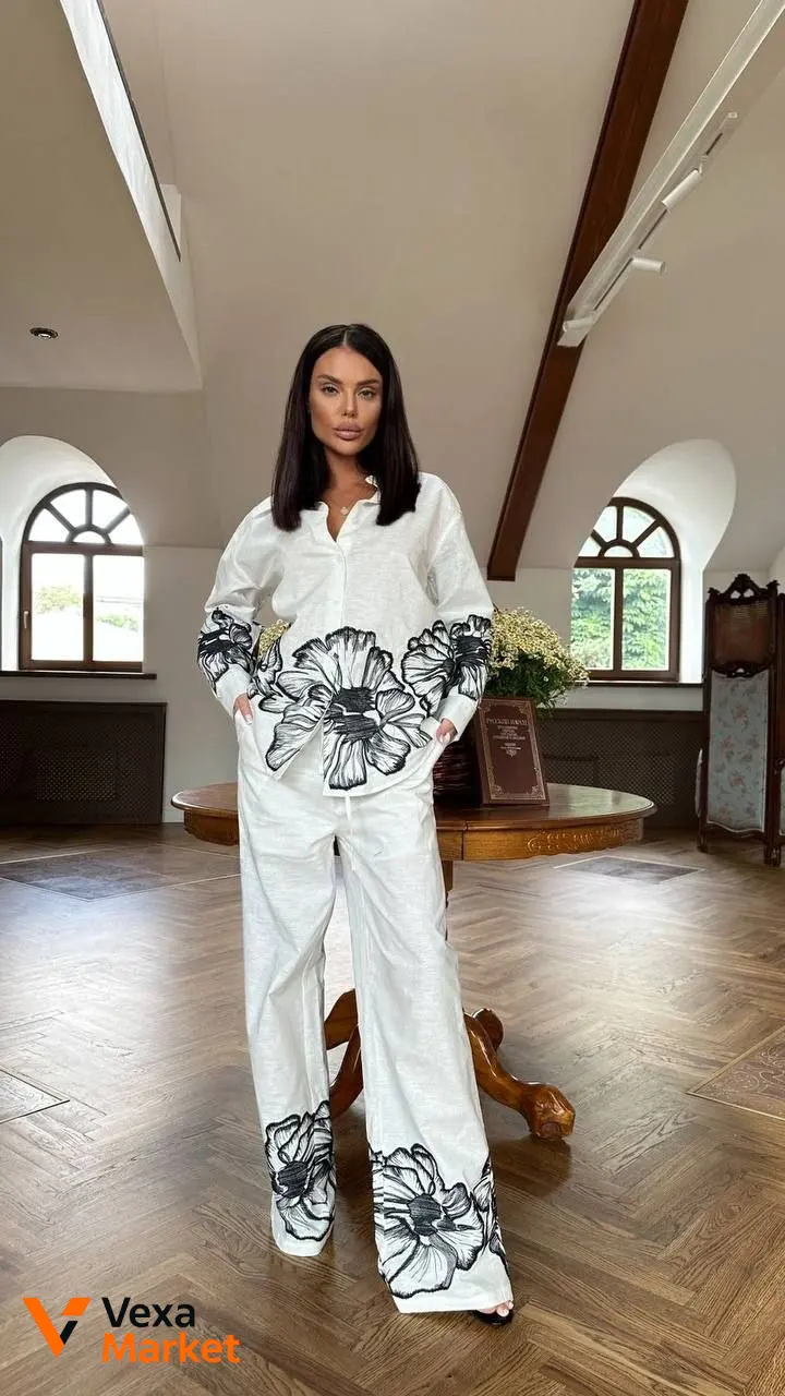 Костюм Brunello Cucinelli жіночий чорний з вишивкою — фото 6