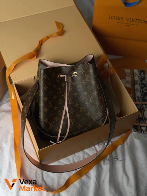 Louis Vuitton сумка-відро з натуральної шкіри та канви