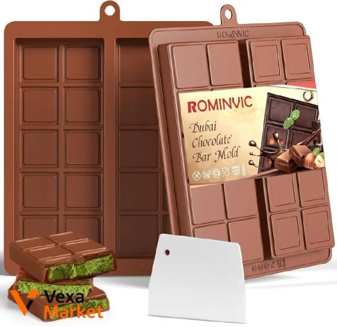 Силіконові форми для шоколаду ROMINVIC Dubai Chocolate Bar Mold, 2 шт + лопатка