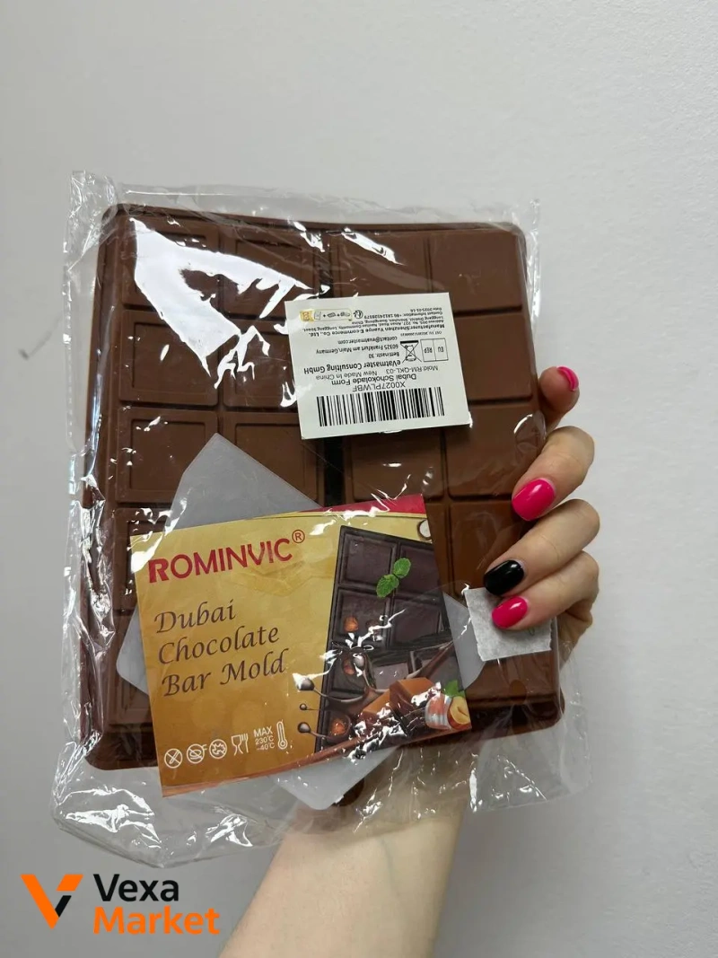 Силіконові форми для шоколаду ROMINVIC Dubai Chocolate Bar Mold, 2 шт + лопатка — фото 3