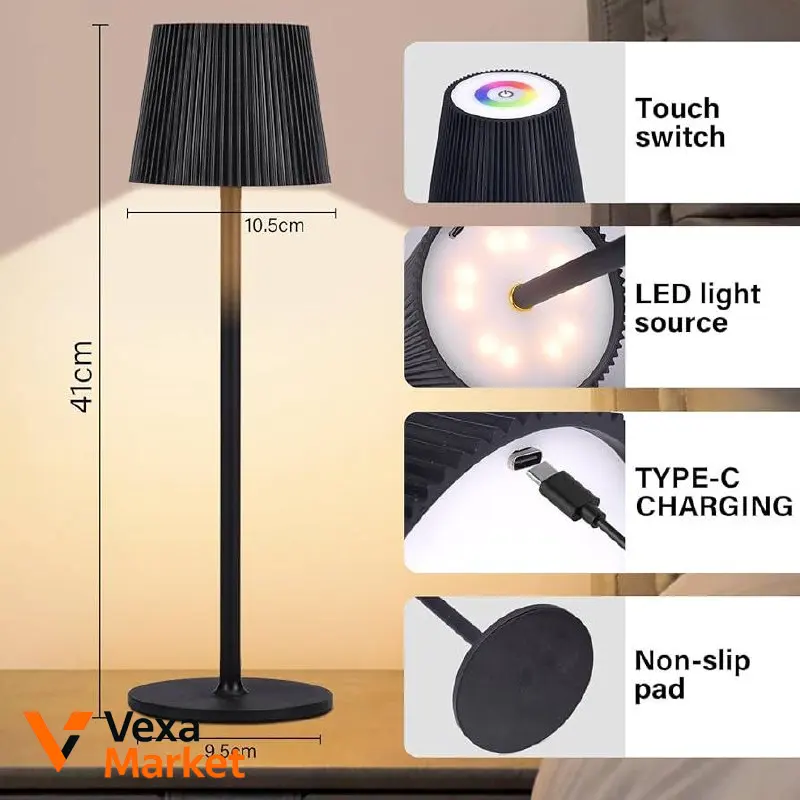 Набір акумуляторних настільних ламп LED Modern Table Lamp чорні — фото 5