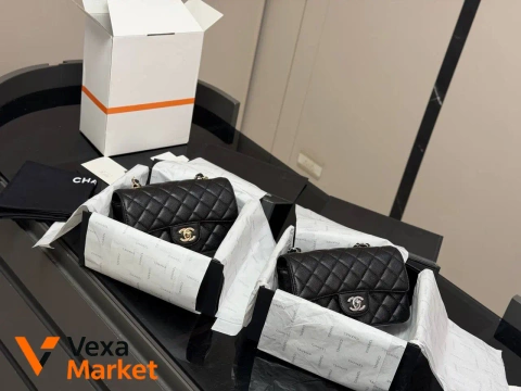 Chanel Classic сумка жіноча чорна зерниста шкіра