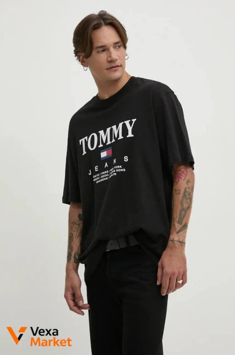 Чоловіча оверсайз футболка Tommy Jeans чорна розмір M