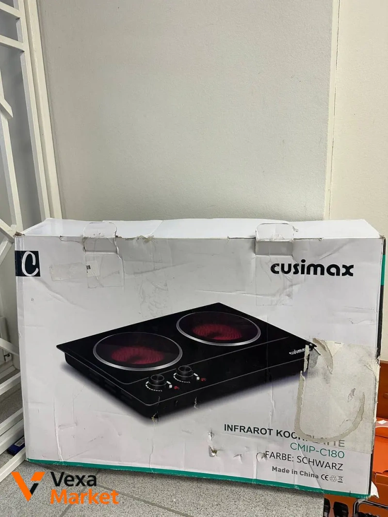 Електрична керамічна інфрачервона плита Cusimax на дві конфорки 2400 Вт — фото 2