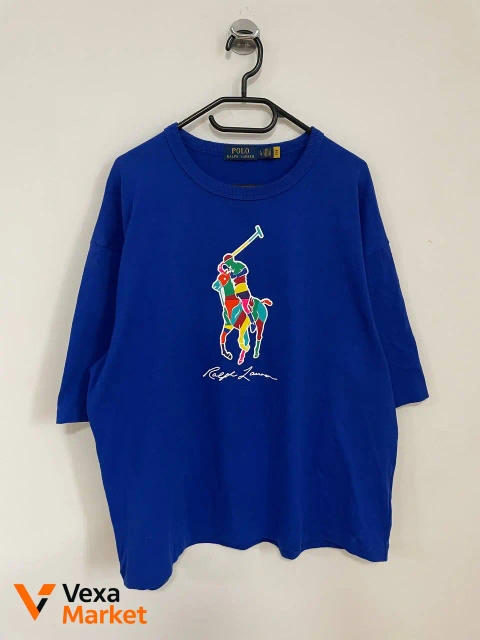 Футболка Polo Ralph Lauren синя oversize