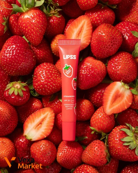 Блиск для губ Lipss Ceramides & Peptides Lipper Strawberry Summer червоний