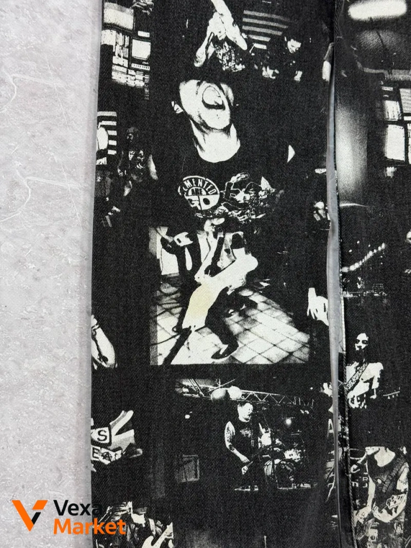 Jaded London Rock Graphic Print Flared Jeans Women W28 — фото 3