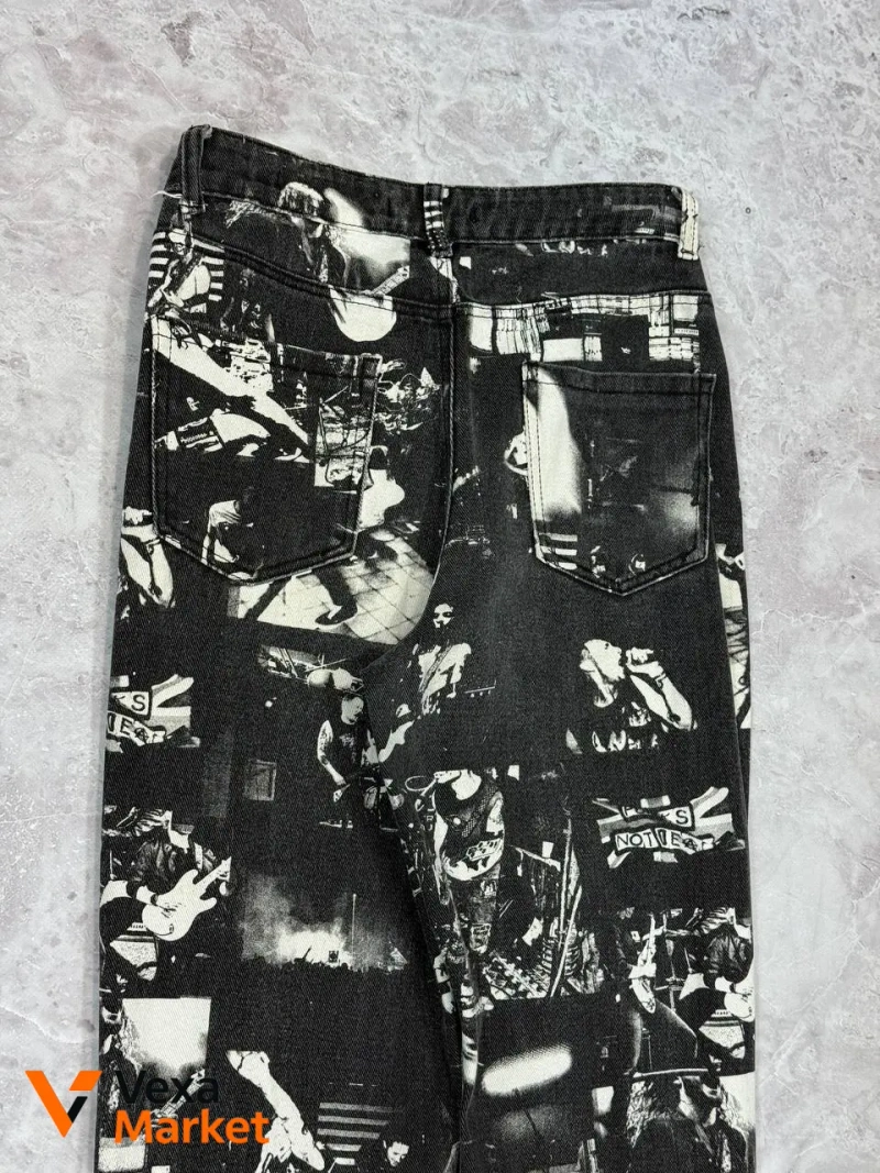 Jaded London Rock Graphic Print Flared Jeans Women W28 — фото 4