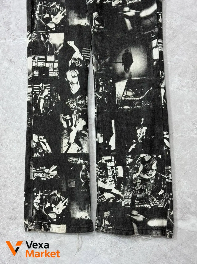 Jaded London Rock Graphic Print Flared Jeans Women W28 — фото 6