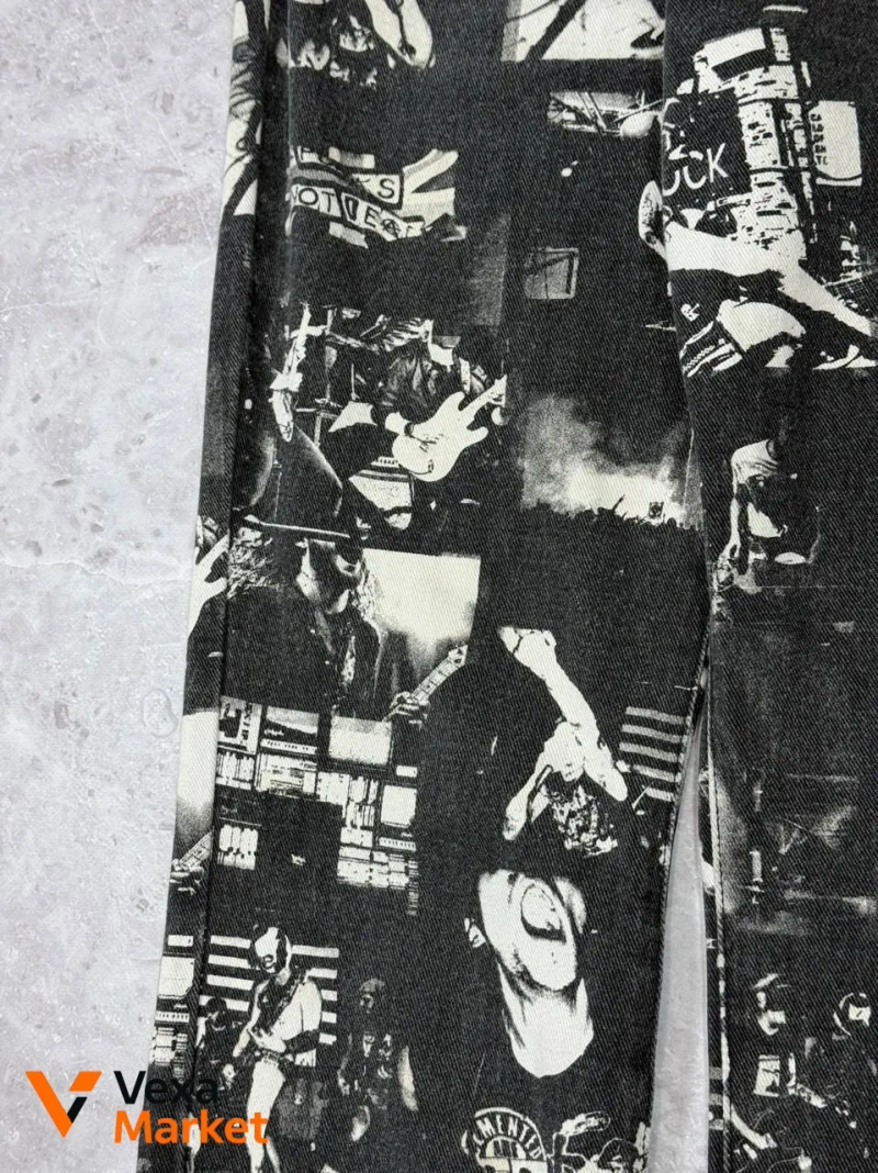 Jaded London Rock Graphic Print Flared Jeans Women W28 — фото 8