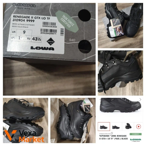 Черевики LOWA RENEGADE II GTX LO TF (43.5 р.) чорні