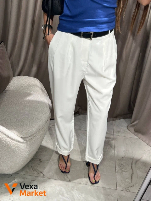 Брюки YSL белые хлопковые