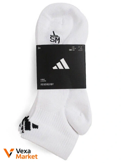 Шкарпетки Adidas білі, упаковка 3 шт, розмір 43-45