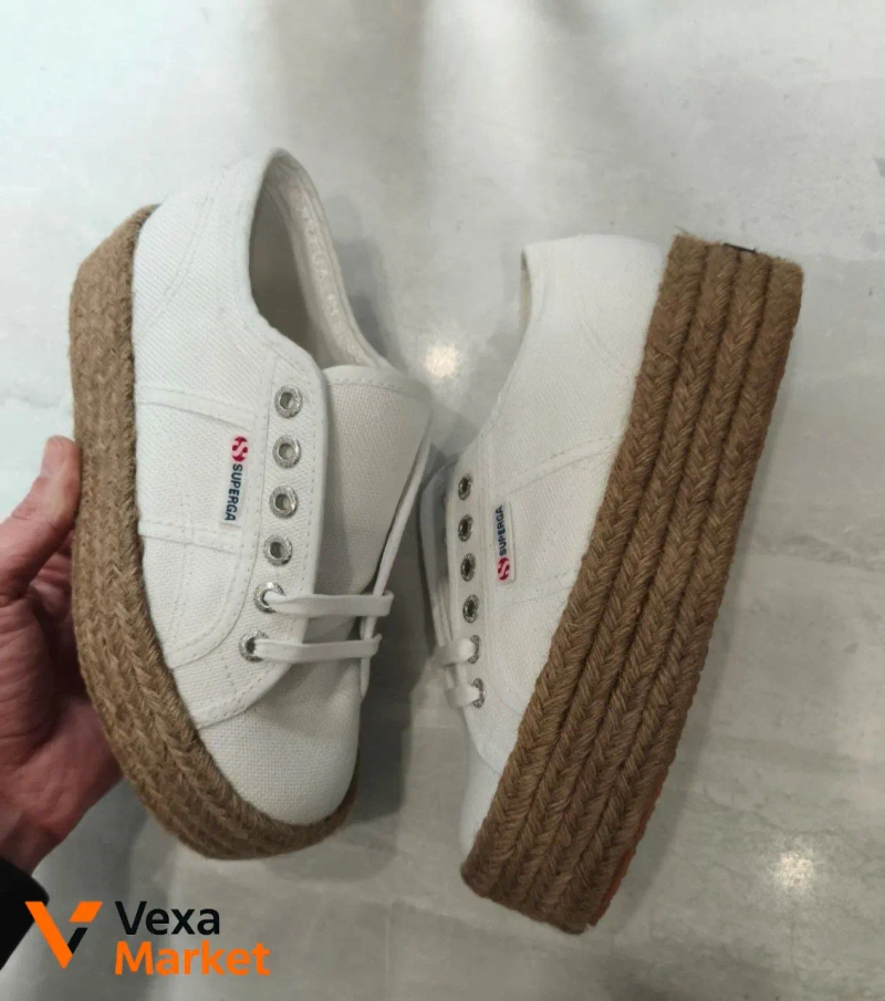 Superga Espadrilles White Canvas Platform Shoes — фото 2